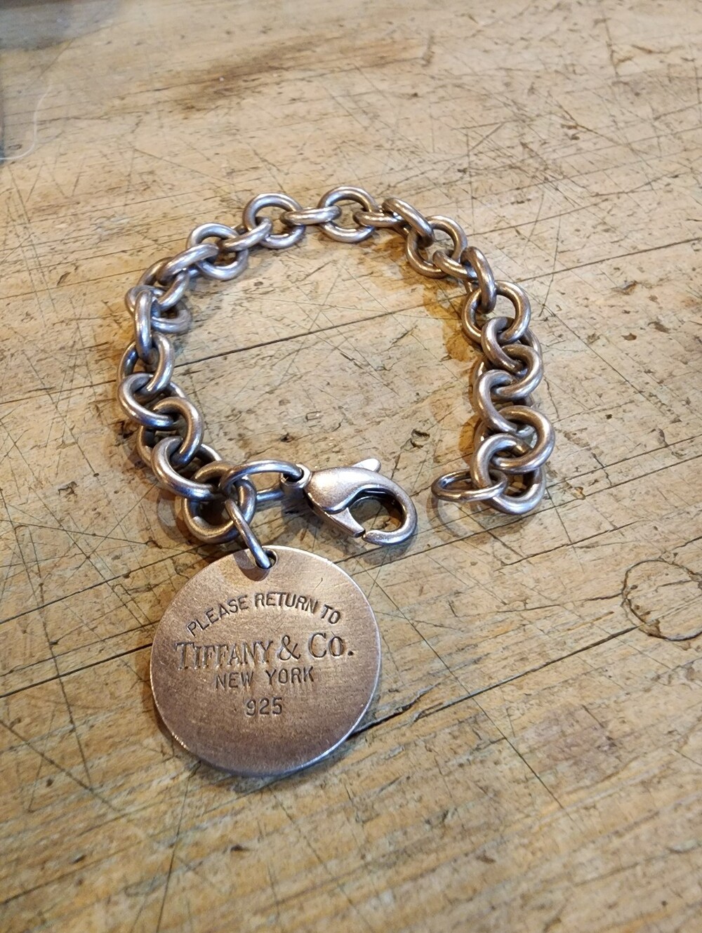 Tiffany & Co. Men’s Round Tag Chain Bracelet in Silver